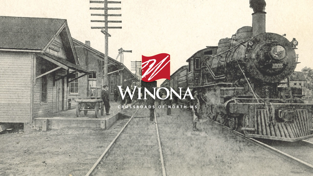 Old Postcard Railroad Winona MS